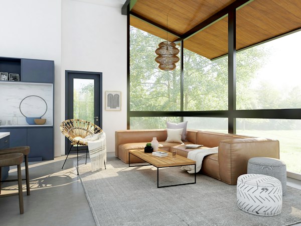 Home living space after renovation