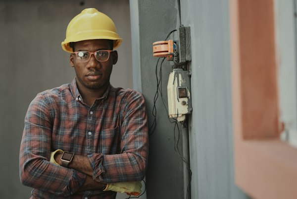 Electrician working on residential electrical panel
